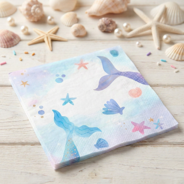 Producto - Servilleta Sirena Fondo del mar x 10