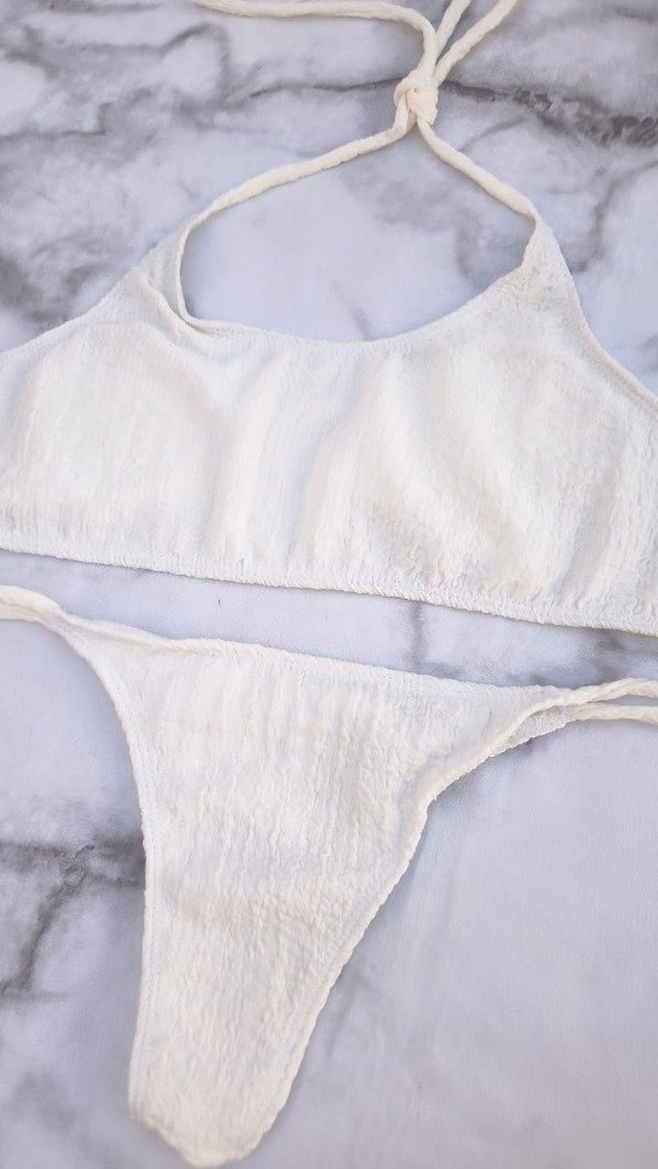 Producto - Bikini blanca texturada 90