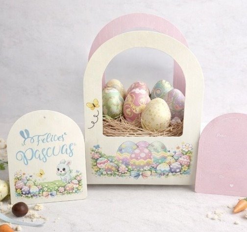 Producto - Canasta para huevos + Tag - 16x10x24 - LINEA PEQUEÑOS SALTOS