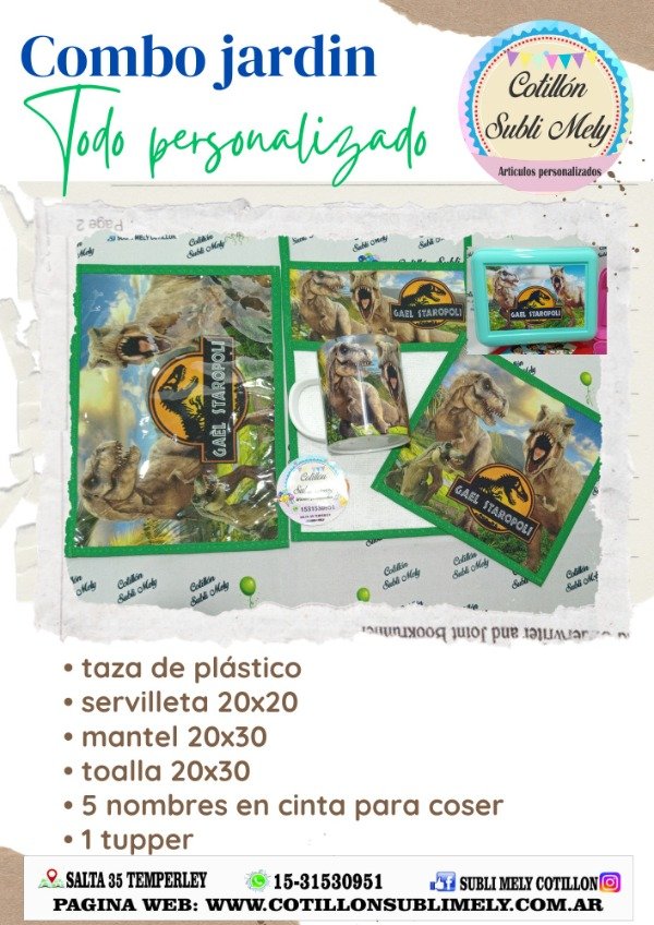 Producto - SET DE JARDIN BASICO + 5 NOMBRES + 1 TUPPER PERSONALIZADO