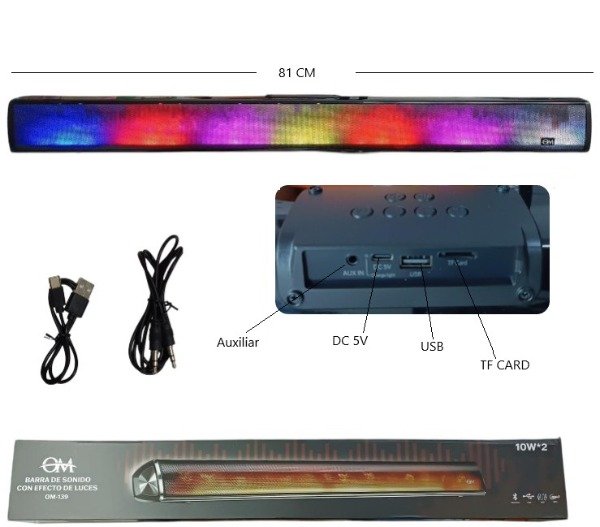 Producto - Parlante bluetooth barra con Efecto de luces OM-139