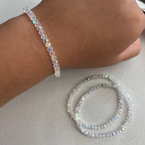 Producto - Pulsera boreal de cristal dona - Elástica
