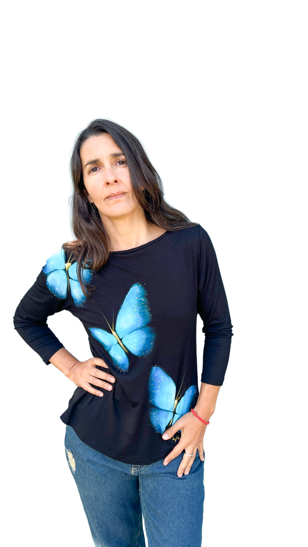 Producto - Remera bote Mariposas azules