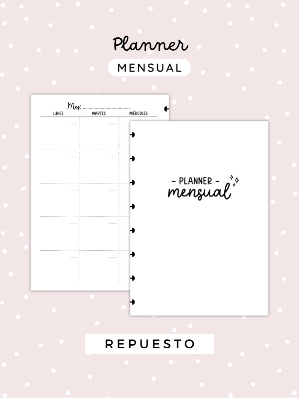 Producto - Planner mensual byn repuesto