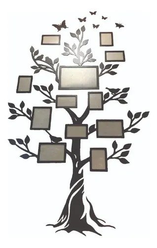 Producto - Arbol Genealogico Con Portaretratos Madera Fibrofacil 6mm - 1