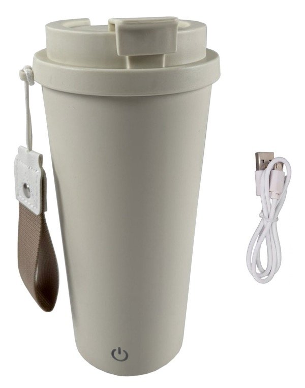 Producto - Vaso térmico batidor Shaker beige recargable x 400ml