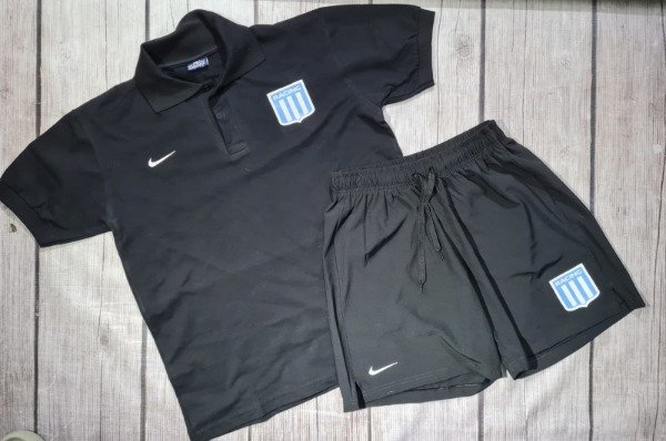 Producto - Conjunto Chomba Negro Racing 2026