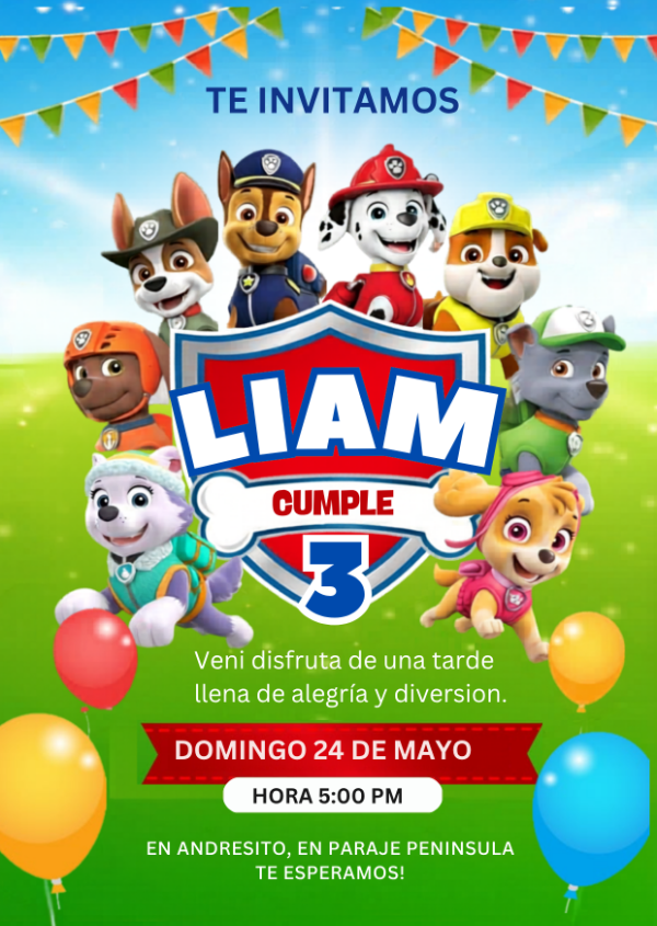 Producto - Invitacion dital infantil