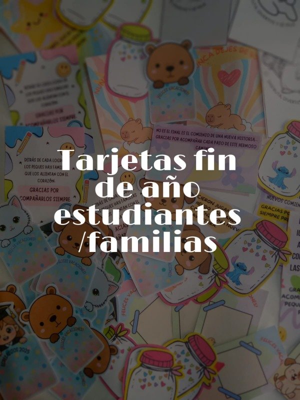 Producto - Tarjetas fin de año estudiantes/familias