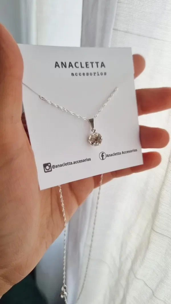 Producto - Gargantilla cubic blanco engarzado mediano 40cm plata 925