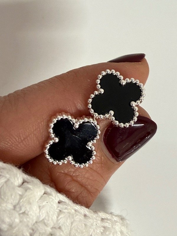 Producto - AB1536 Aros Van Cleef color negro acero blanco