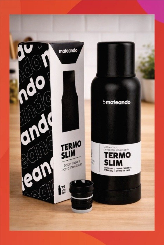 Producto - TERMO MATEANDO SLIM 750 ML. - NEGRO
