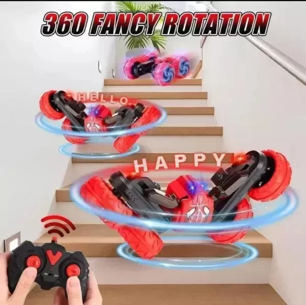Producto - Auto a control con luces y sonido personajes rotacion 360 grados