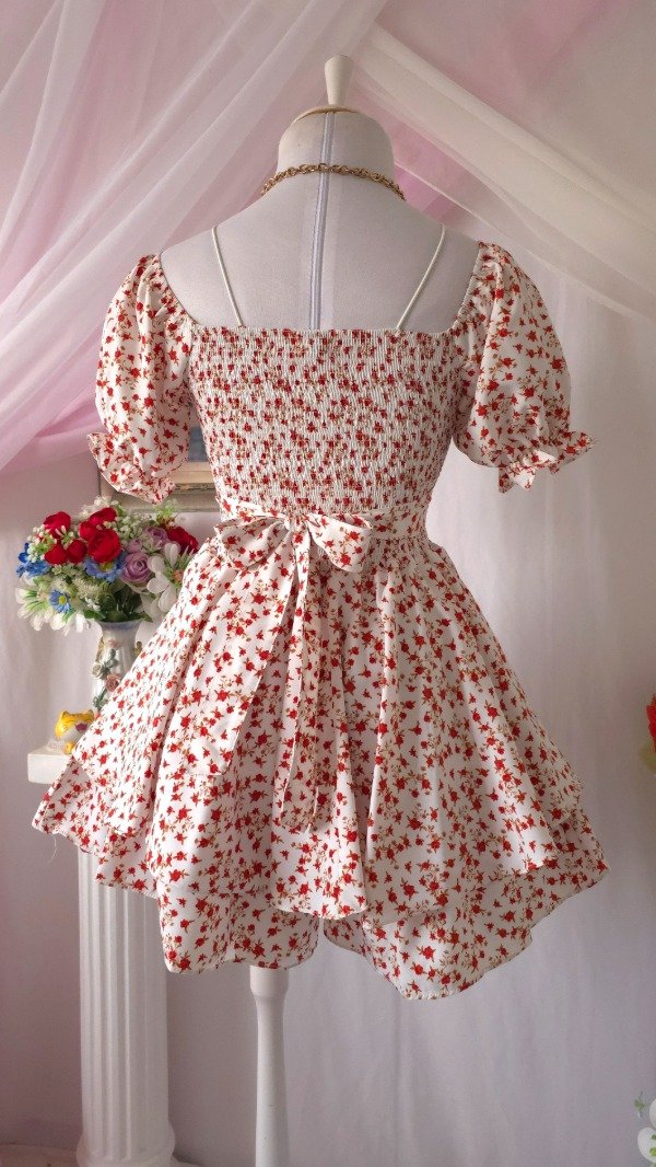 Producto - Vestido Coquette Sarah Blanco Estampado! IMPORTADO NUEVO - 4