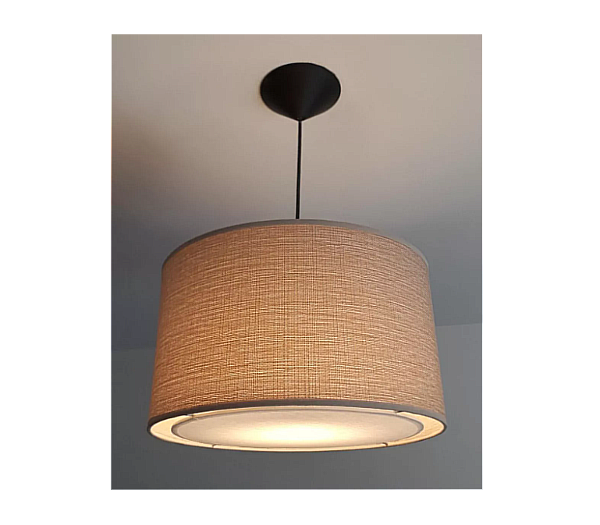 Producto - Lámpara Colgante Tambor Arpillera Venezia. 40x21