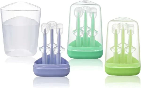 Producto - Set x 3 cepillos bucales de silicona con estuche