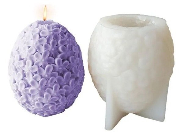 Producto - Molde silicona huevo texturado flores - 12