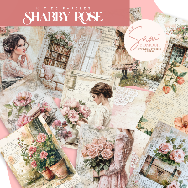 Producto - Kit de Papeles: Shabby Rose