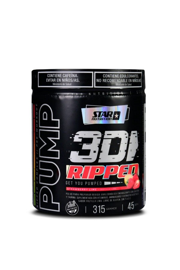 Producto - Pump 3D Ripped Star Nutrition 315 Gr - Pote sabor Strawberry Lime