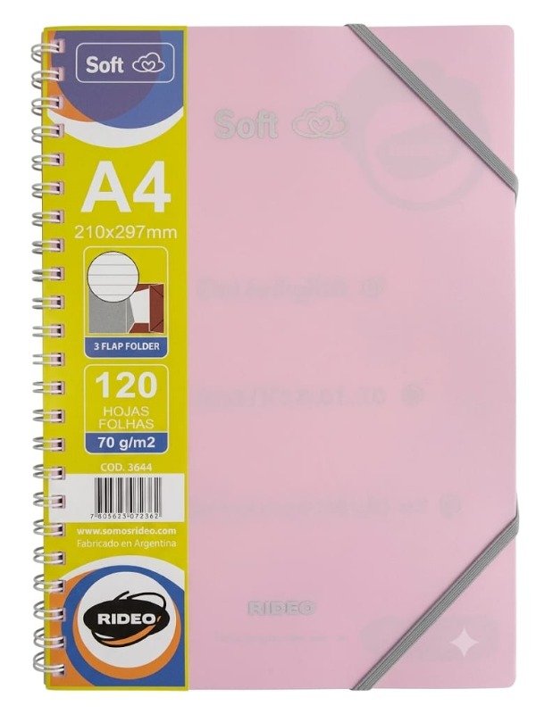 Producto - Cuaderno A4 - 120 Hojas - Rideo Rosa