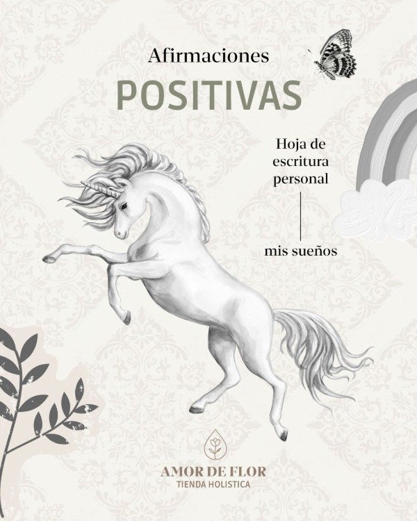 Producto - Hoja imprimible para Afirmaciones Positivas