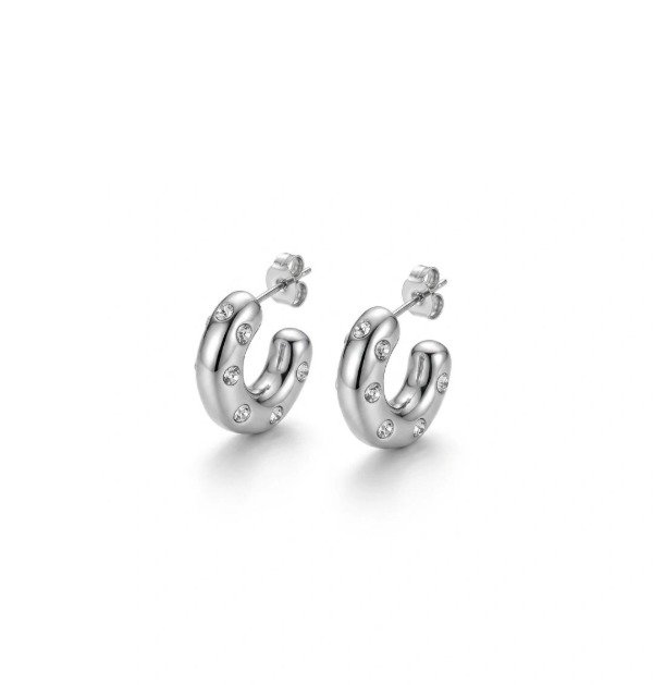 Producto - Aros Chunky Destellos Silver