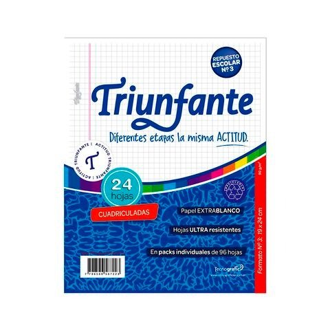 Producto - REPUESTO CARTA CUADRICULADO 24H TRIUNFANTE