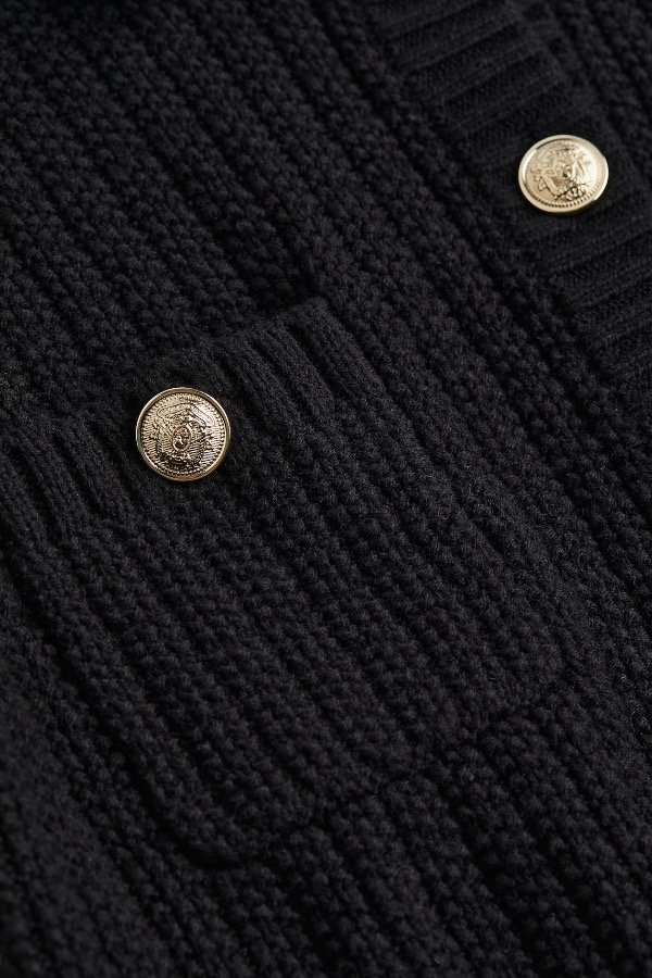 Producto - Cárdigan de punto acanalado con cuello HM - 3
