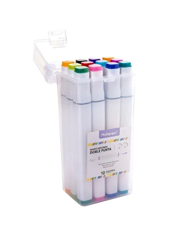 Producto - Marcadores Doble Punta Multipaper X12