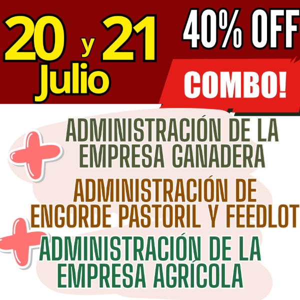 Producto - COMBO 3 CURSOS: Admin Ganadera + Engorde Pastoril y Feedlot + Admin Agrícola