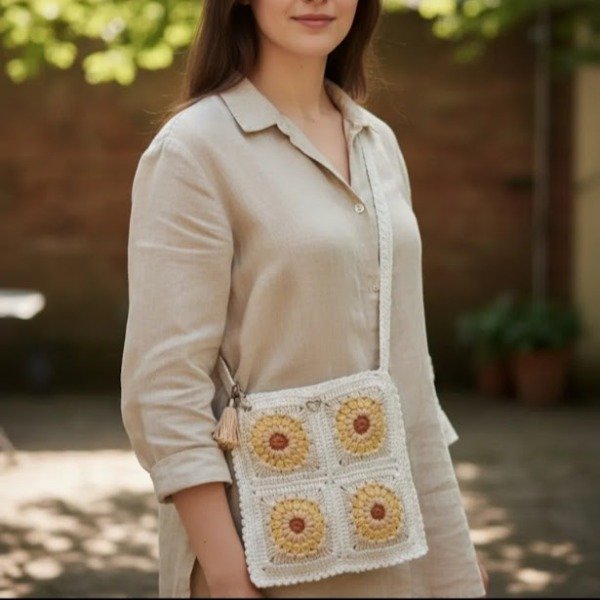 Producto - Cartera - Bandolera crochet Flores