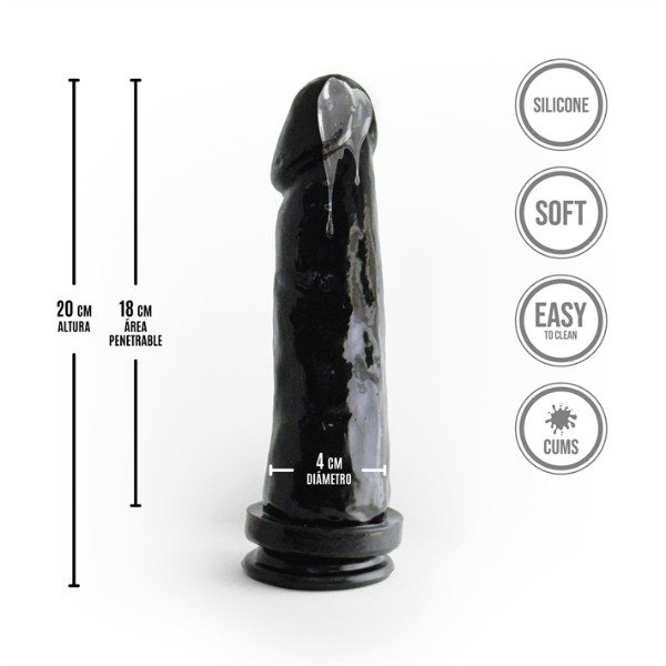Producto - CONSOLADOR SOPAPA SUPER NEGRO CON EYACULADOR