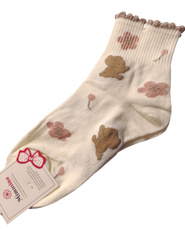 Producto - Medias mimosina 3/4 ositos y flores