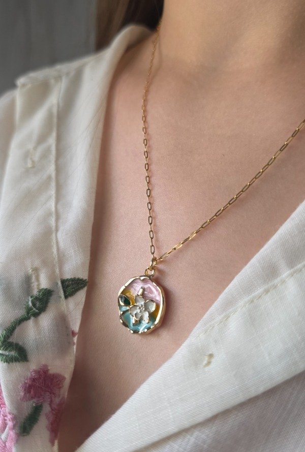 Producto - Collar Vintage Époque - Flor Blanca