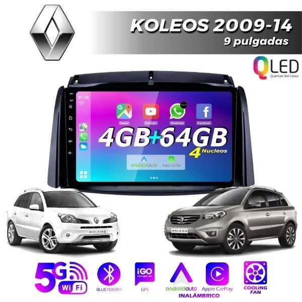 Producto - MULTIMEDIA RENAULT KOLEOS 2009/14 - 4G 64M - 9" CON CAR PLAY Y ANDROID AUTO