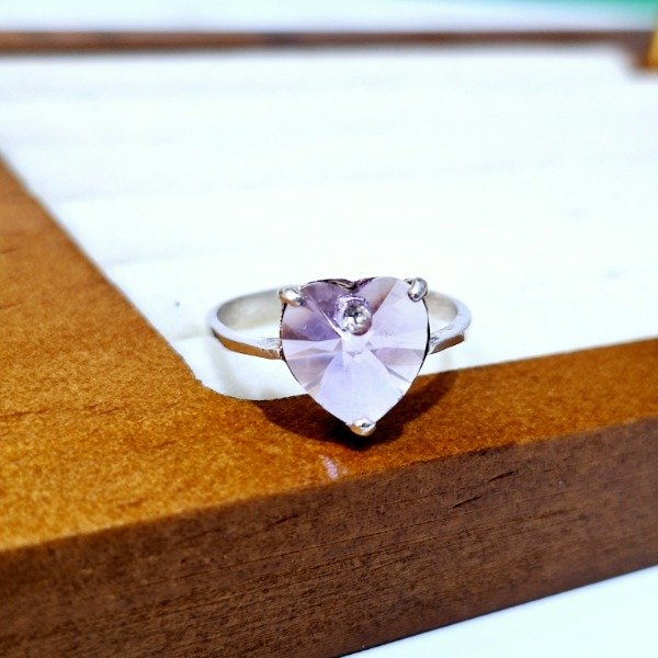 Producto - Anillo con corazon tipo swarovski