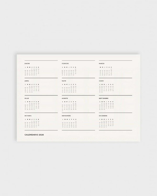 Producto - Planner Mensual 2026 A4 - Fechado (Sin Marca)