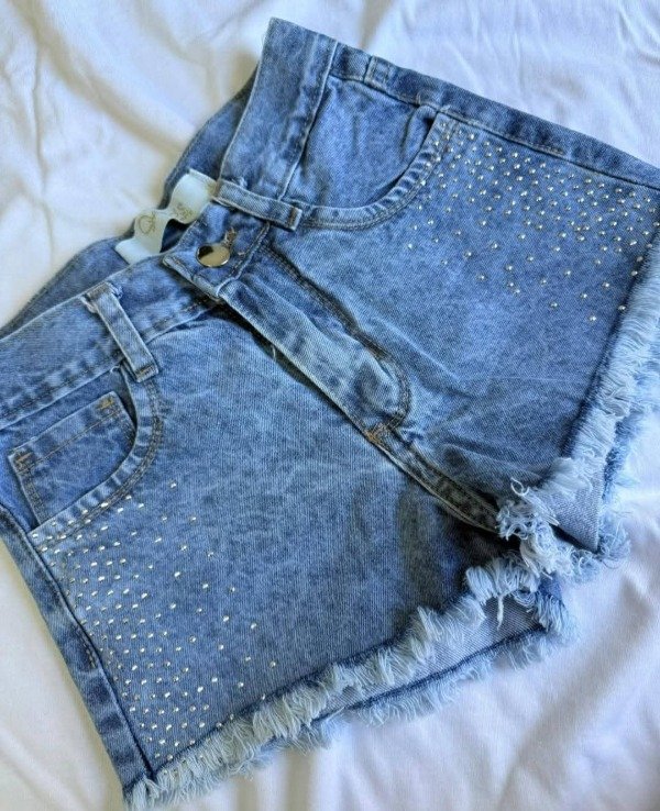 Producto - SHORT CELESTE BRILLO