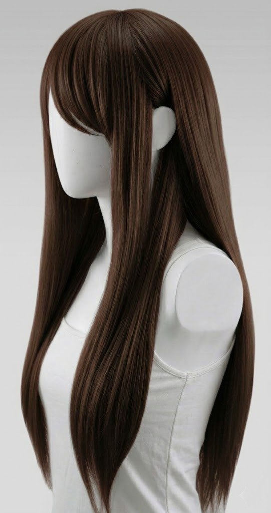 Producto - Peluca larga lacia castaño oscuro