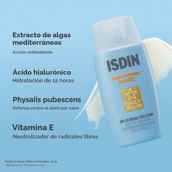 Producto - ISDIN Fusion Water MAGIC Lightweight Clear Face Sunscreen SPF 40 50ml - 4