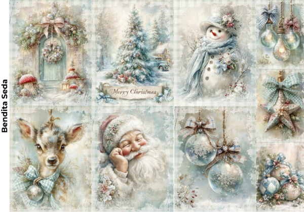 Producto - Bendita Seda 007 Navidad celeste y blanca 2
