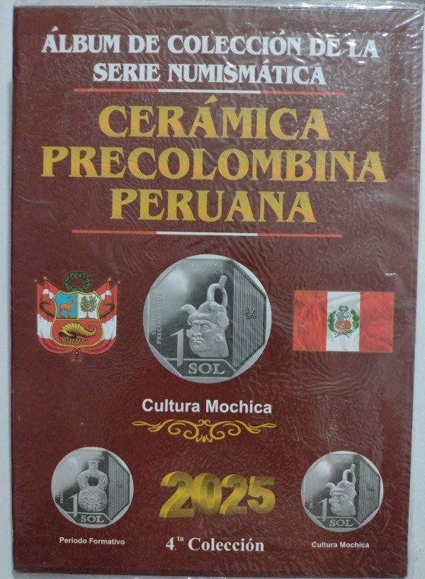 Producto - Perú. Álbum para guardar la serie completa de monedas "cerámica precolombina"
