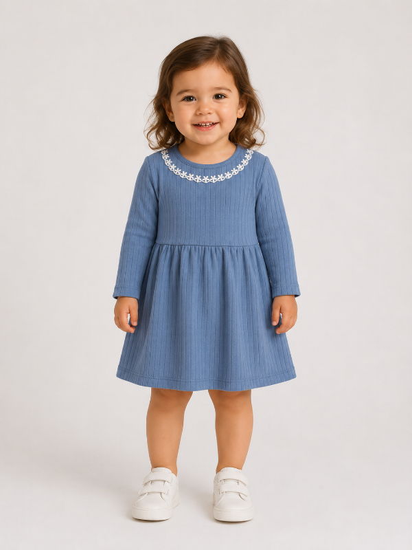 Producto - VESTIDOS ALGODÓN BEBA CON PUNTILLA - 2