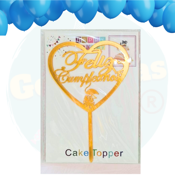 Producto - Adorno para Torta Feliz Cumpleaños Corazón