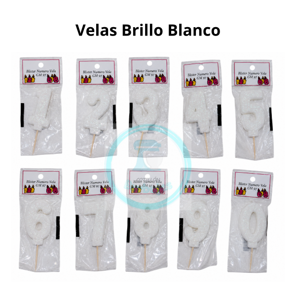Producto - Velas con Brillo Blancas x1