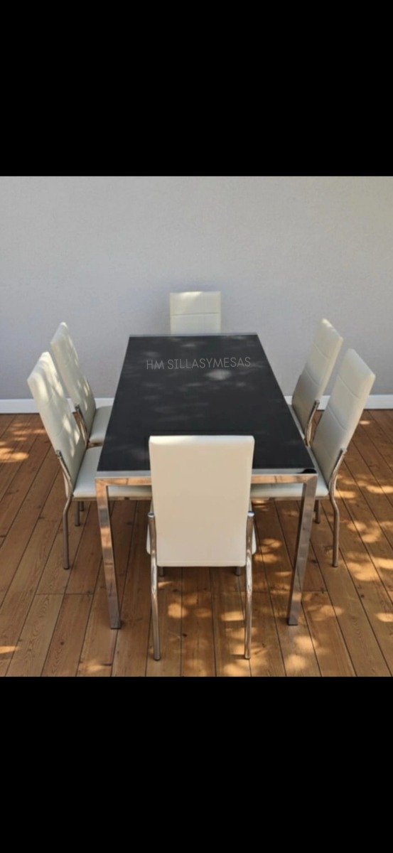 Producto - Mesa Copenhague 1.60x0.80m/ Sillas Sevilla tapizado PREMIUM CROMADO - 2