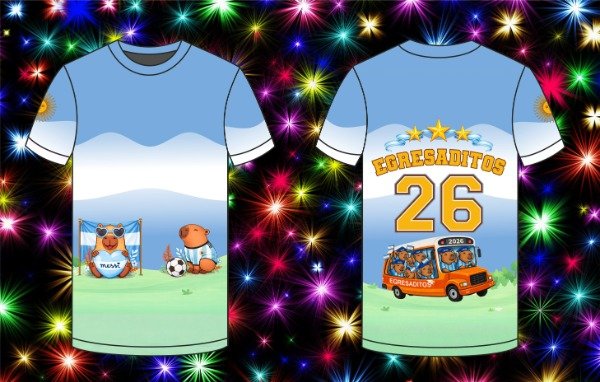 Producto - Diseño para remera y campera de egresaditos Capibara Argentina