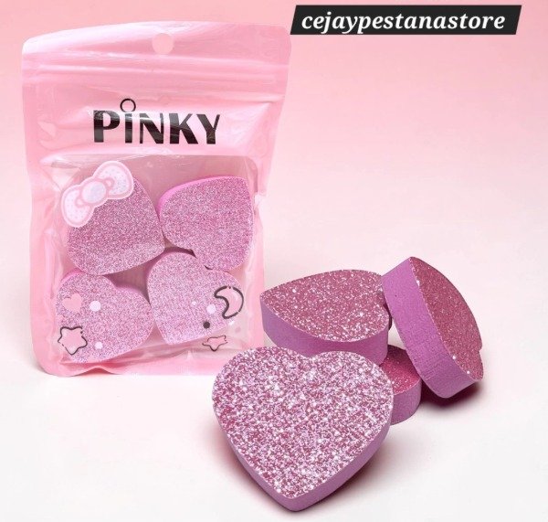 Producto - LIMA SPONGE CORAZON GLITTER X 4U PINKY