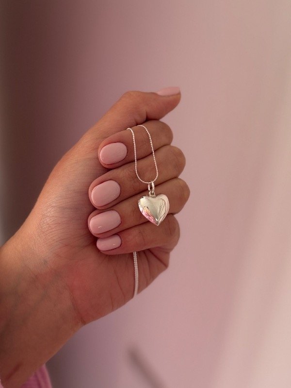 Producto - Cadena corazón blanco