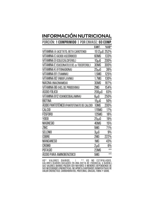 Producto - Star Nutrition All in One multivitaminico - 60 CAPS - 1